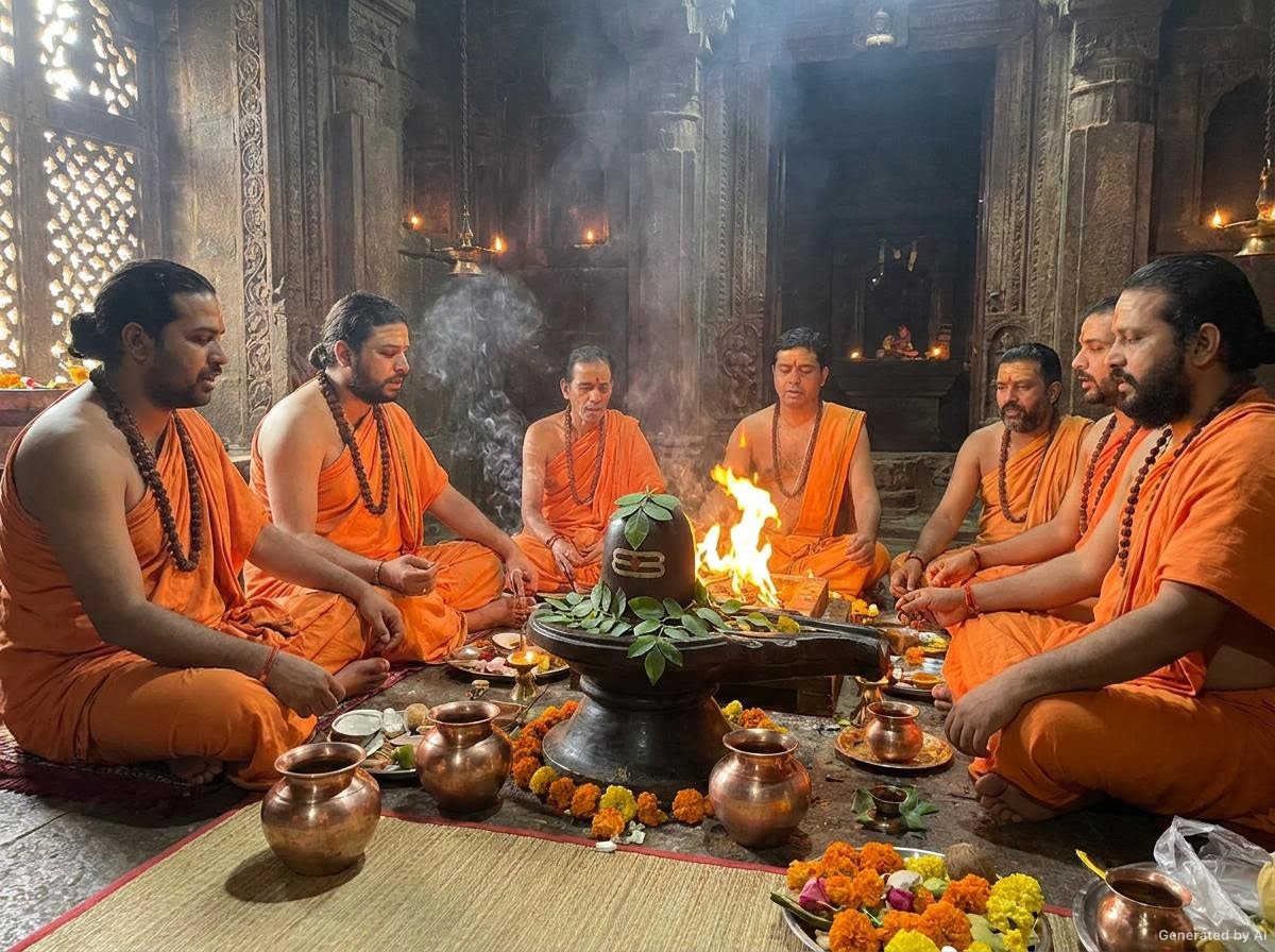 महामृत्युंजय जप सात ब्राह्मणों द्वारा पाँच दिवसीय